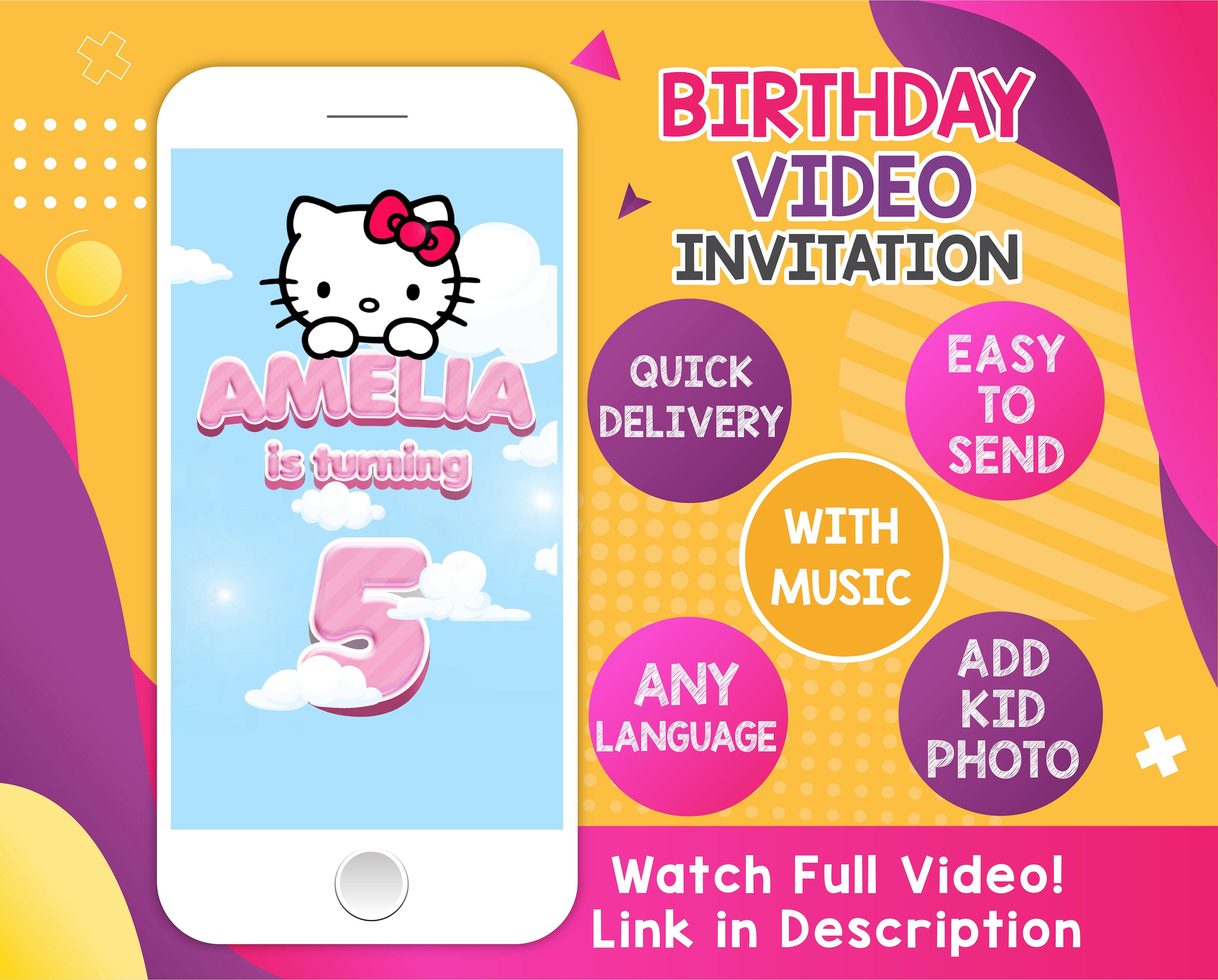 Hello Kitty Video Invitation | Hello Kitty Birthday Party Animated  Invitation