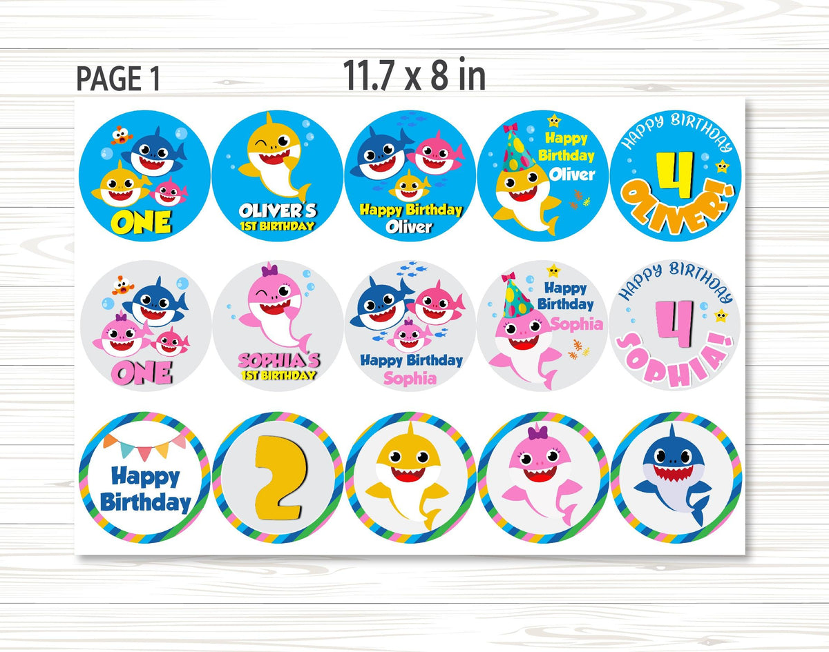 Baby Shark Cupcake Toppers, Baby Shark, party, Cupcake Toppers ...