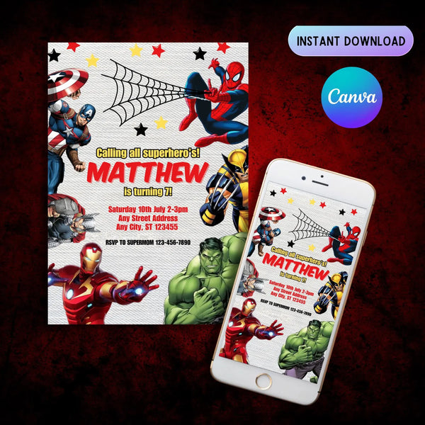 spidey invitation, spidey birthday invite, spidey party template, spidey canva template, spidey digital invite, spidey phone invite, spidey thank you tag, spidey party printable, spidey editable invite, spidey birthday card, spidey and friends invite, superhero birthday invite, superhero party template, marvel heroes invitation, marvel birthday invite, marvel party template, kids birthday invitation, editable birthday invite, printable birthday invite, digital party invitation, boy birthday invitation, cart