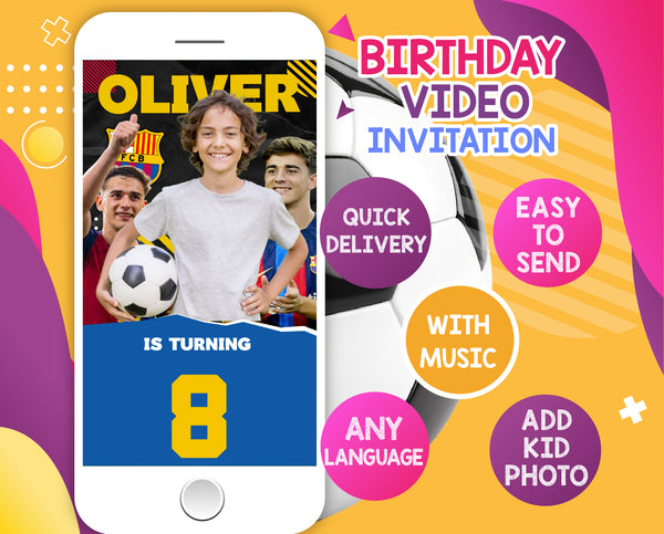 Barcelona Birthday Video Invitation | Barcelona Party Invite | Editable Digital Download
