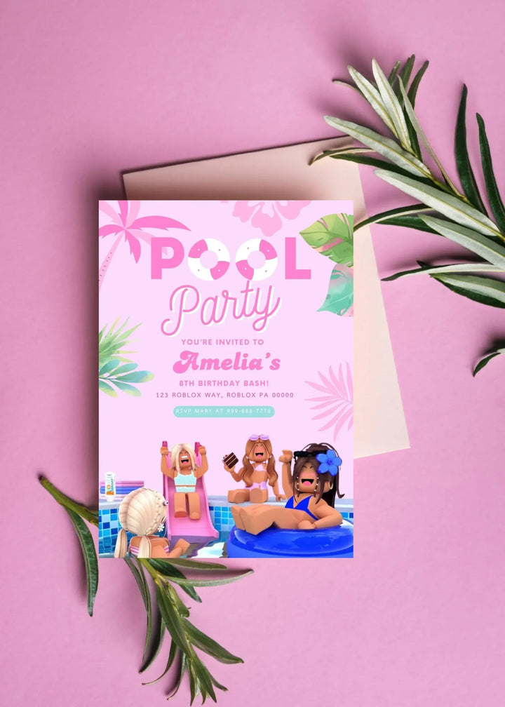Editable Roblox invitation for girls