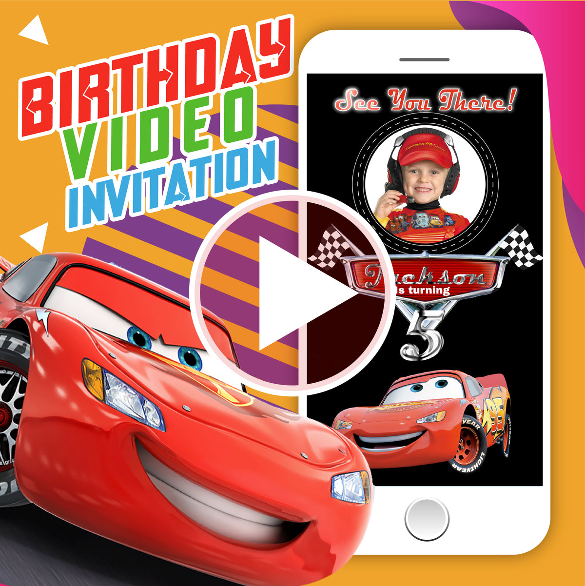 Lightning McQueen Video Invitation | Birthday Magic for Kids