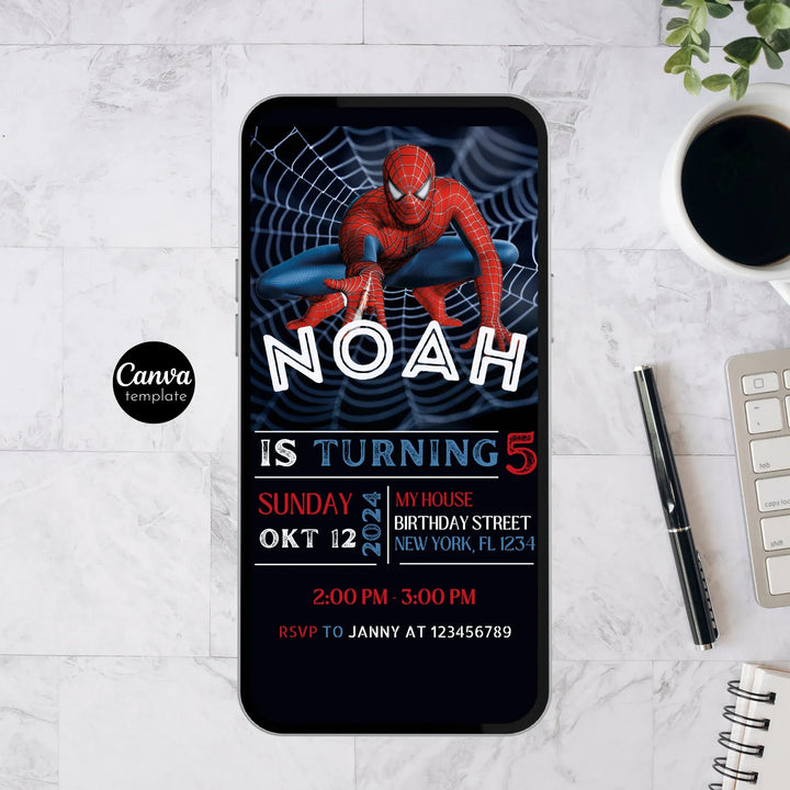 spidey invitation, spidey birthday invite, spidey party template, spidey canva template, spidey digital invite, spidey phone invite, spidey thank you tag, spidey party printable, spidey editable invite, spidey birthday card, spidey and friends invite, superhero birthday invite, superhero party template, marvel heroes invitation, marvel birthday invite, marvel party template, kids birthday invitation, editable birthday invite, printable birthday invite, digital party invitation, boy birthday invitation, cart