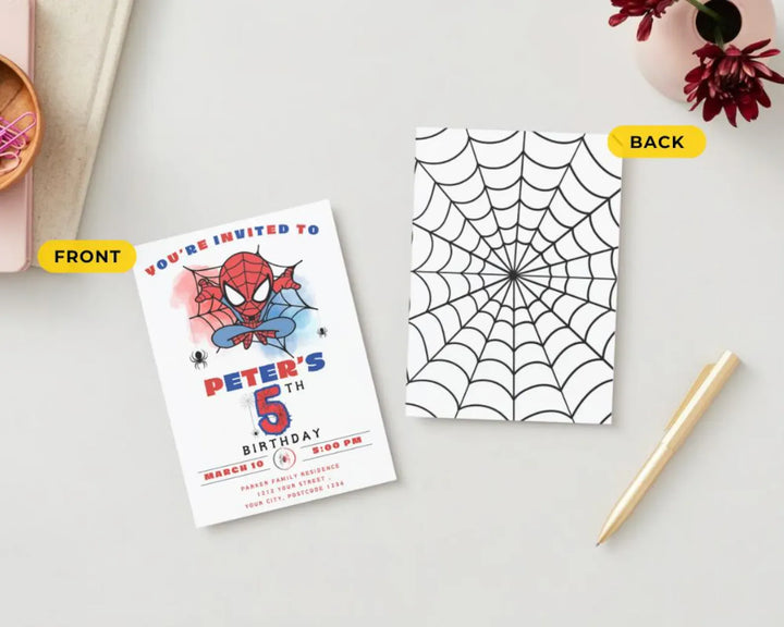 Editable Spiderman Birthday Invitation Spiderman Party Invite Instant Download Custom Spiderman Birthday Card Marvel Invitation Template 3