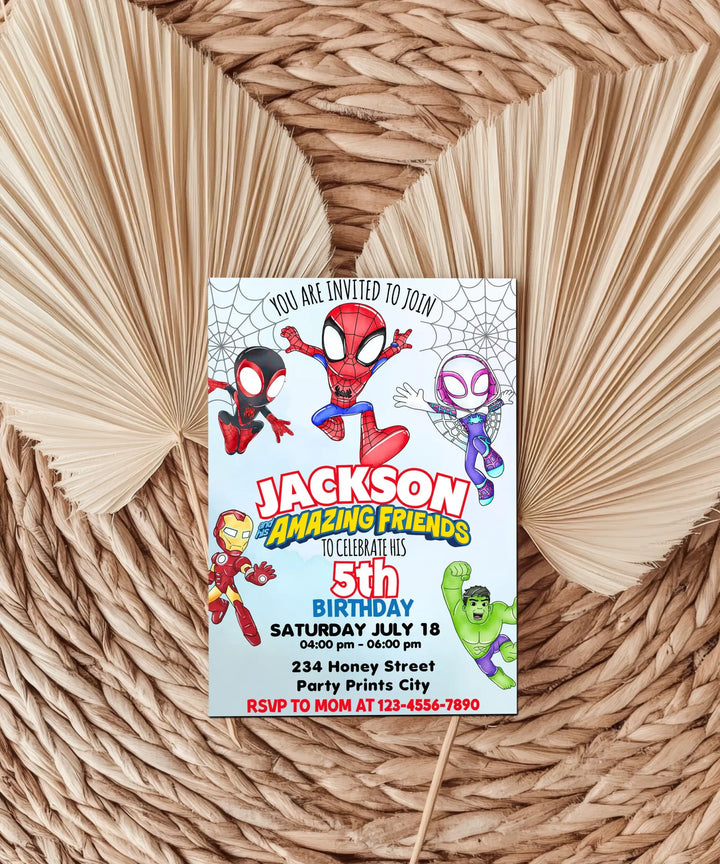 Spidey Birthday Invitation, Spidey and Friends Invite, Editable Spidey Birthday, Superhero Birthday Invitation, Spiderman Birthday Invite, Ghost Spider Invitation, Girl Spidey Birthday, Gwen Stacy Birthday Invitation, Miles Morales Birthday Invite, Hulk Birthday Invitation, Iron Man Birthday Invitation, Marvel Heroes Birthday Invite, Animated Spidey Invitation, Editable Superhero Party Invite, Kids Birthday Evite, Superhero Party Invitation, Editable Canva Invitation, Spidey Video Invitation, Digital Spidey