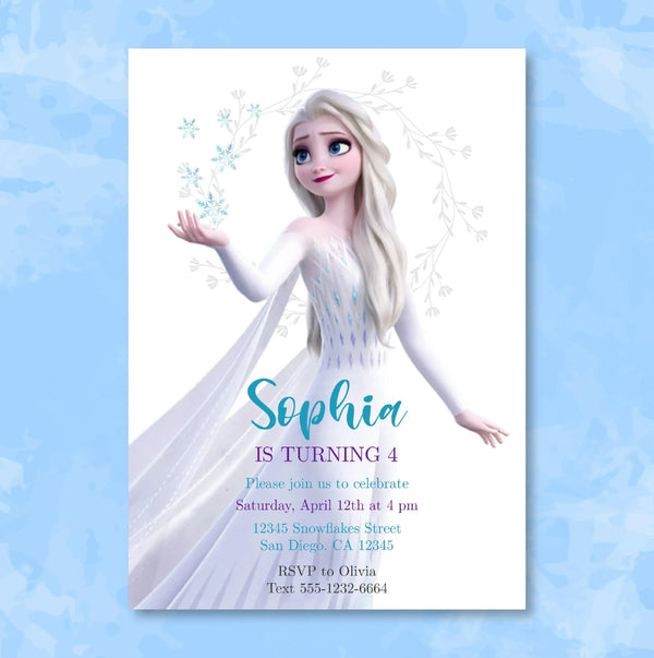 Frozen Birthday Invitation Template | Elsa Anna Birthday Party Invitation | Editable | Printable | Instant Download-Birthday Party Supplies-kidszoneparty