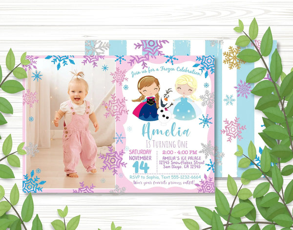 Frozen Birthday Invitation Template With Photo | Editable | Printable | Instant Download