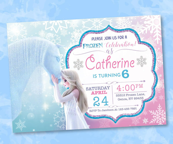 Frozen Birthday Invitation Template | Elsa Anna Birthday Party Invitation | Editable | Printable | Instant Download-Birthday Party Supplies-kidszoneparty