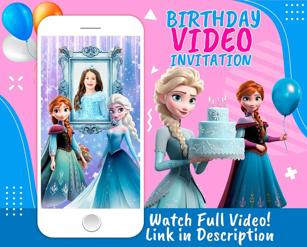 Frozen Birthday Video Invitation, Frozen Animated Invitation With Music