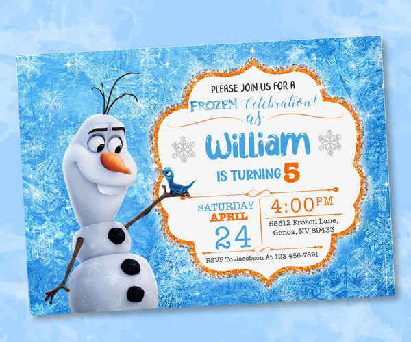 Frozen Olaf Birthday Invitation Template | Olaf Party Invitation | Editable | Printable | Instant Download-Birthday Party Supplies-kidszoneparty