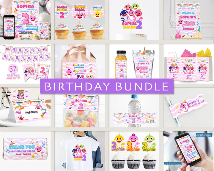 Baby Shark Birthday Party Bundle for Girls