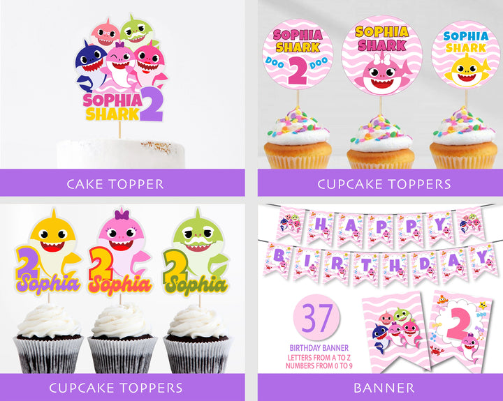 Baby Shark Birthday Party Bundle for Girls