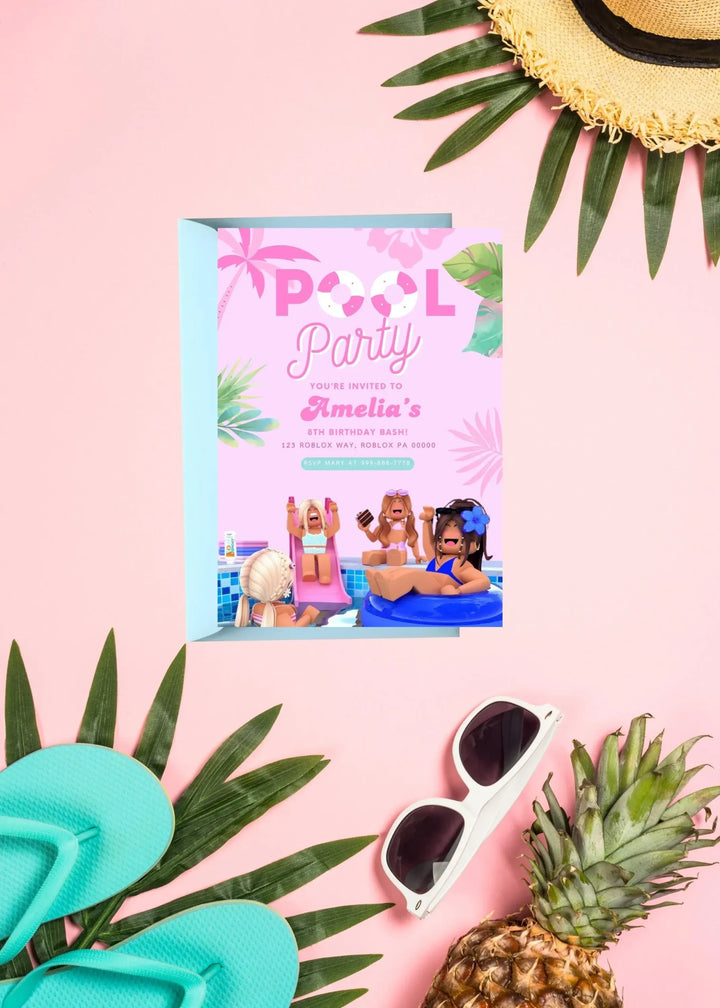 Gamer girl Roblox birthday card