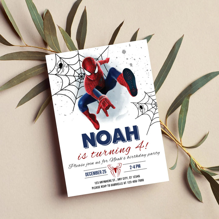 Spiderman Birthday Invitation Template Instant Download - Printable Spider-man Birthday Party Invite - Editable Boy Party Invite Card