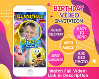 Spongebob Birthday Video Invitation | Spongebob Animated Invitation
