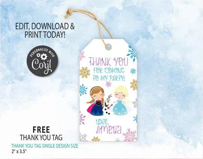 Frozen Birthday Invitation Template | Elsa Anna Birthday Party Invitation | Editable | Printable | Instant Download-Birthday Party Supplies-kidszoneparty