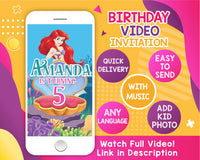 Little Mermaid Birthday Video Invitation - Little Mermaid Animated Invitation
