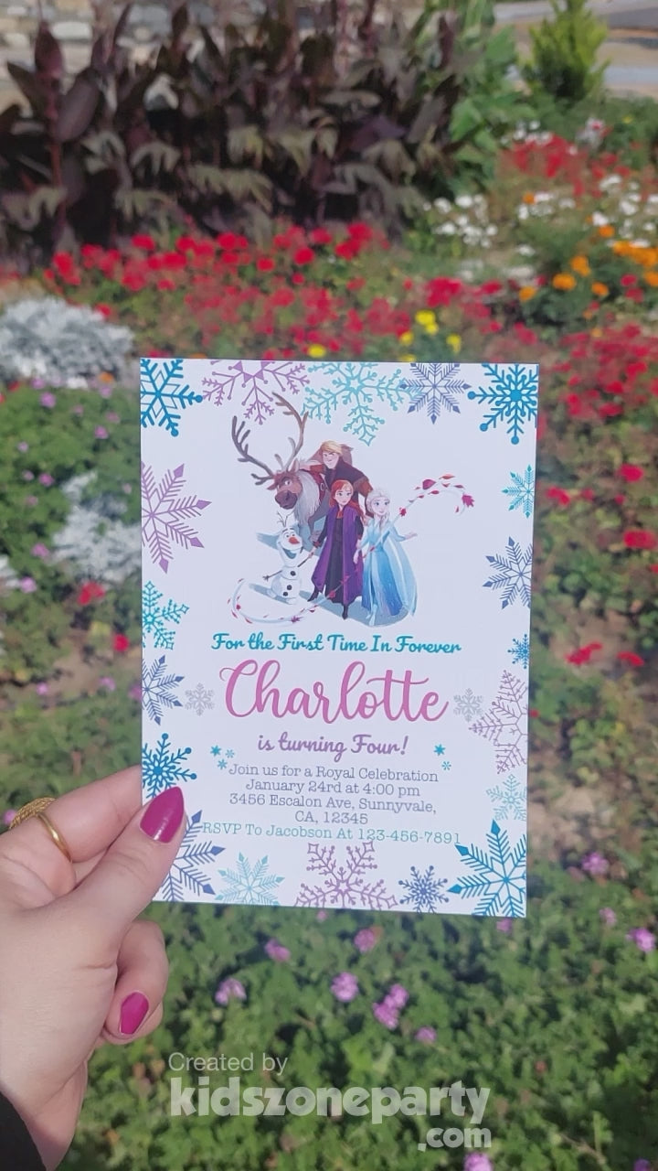 Elsa anna Olaf Kristoff Sven Frozen Party Invitation - Editable-Printable - Instant Download