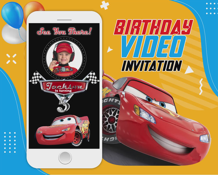 Cars Birthday Invitation Template - Lightning McQueen Invitation - Editable - Printable - Instant Download