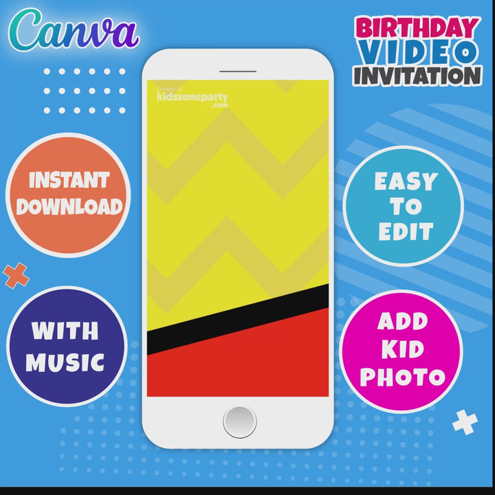 Pokémon Birthday Video Invitation | Editable and instant downloadable | Canva Template