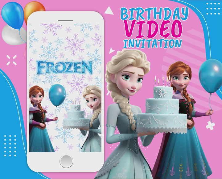 Frozen Birthday Video Invitation, Frozen Animated Invitation With Music