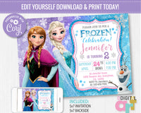 Frozen Birthday Invitation Template | Editable | Printable | Instant Download
