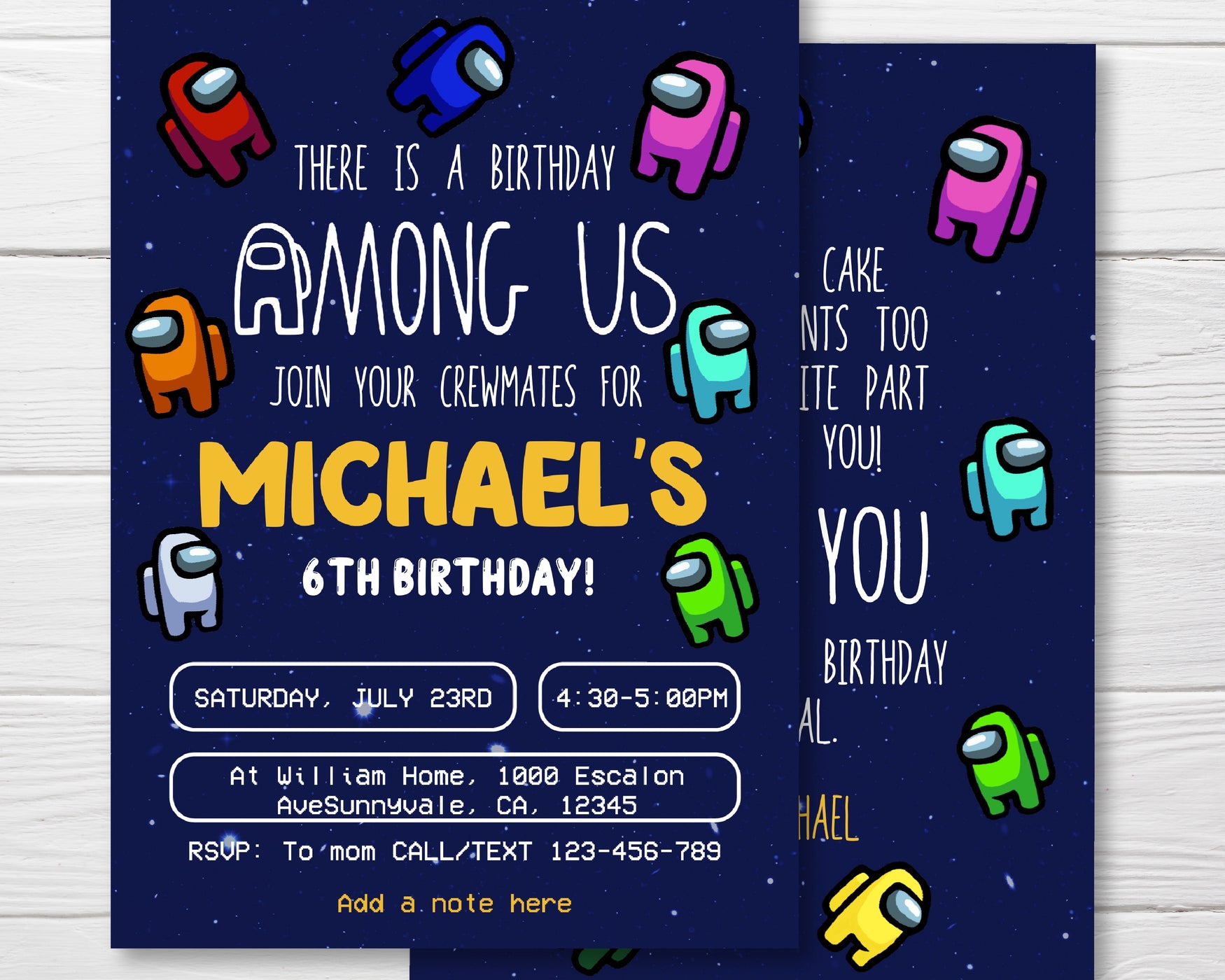 Among Us Birthday Invitation Template | Editable | Printable | Instant Download