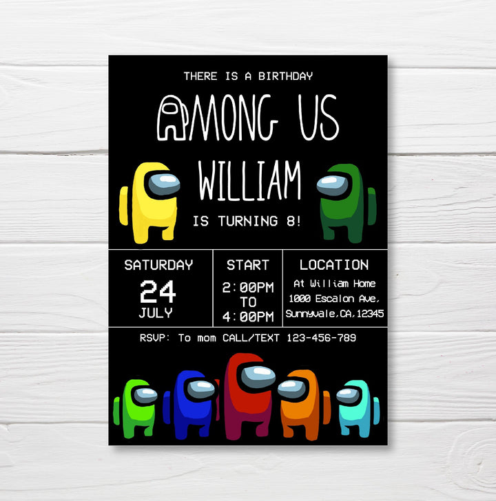 Among Us Birthday Invitation Template | Editable | Printable | Instant Download - kidszoneparty