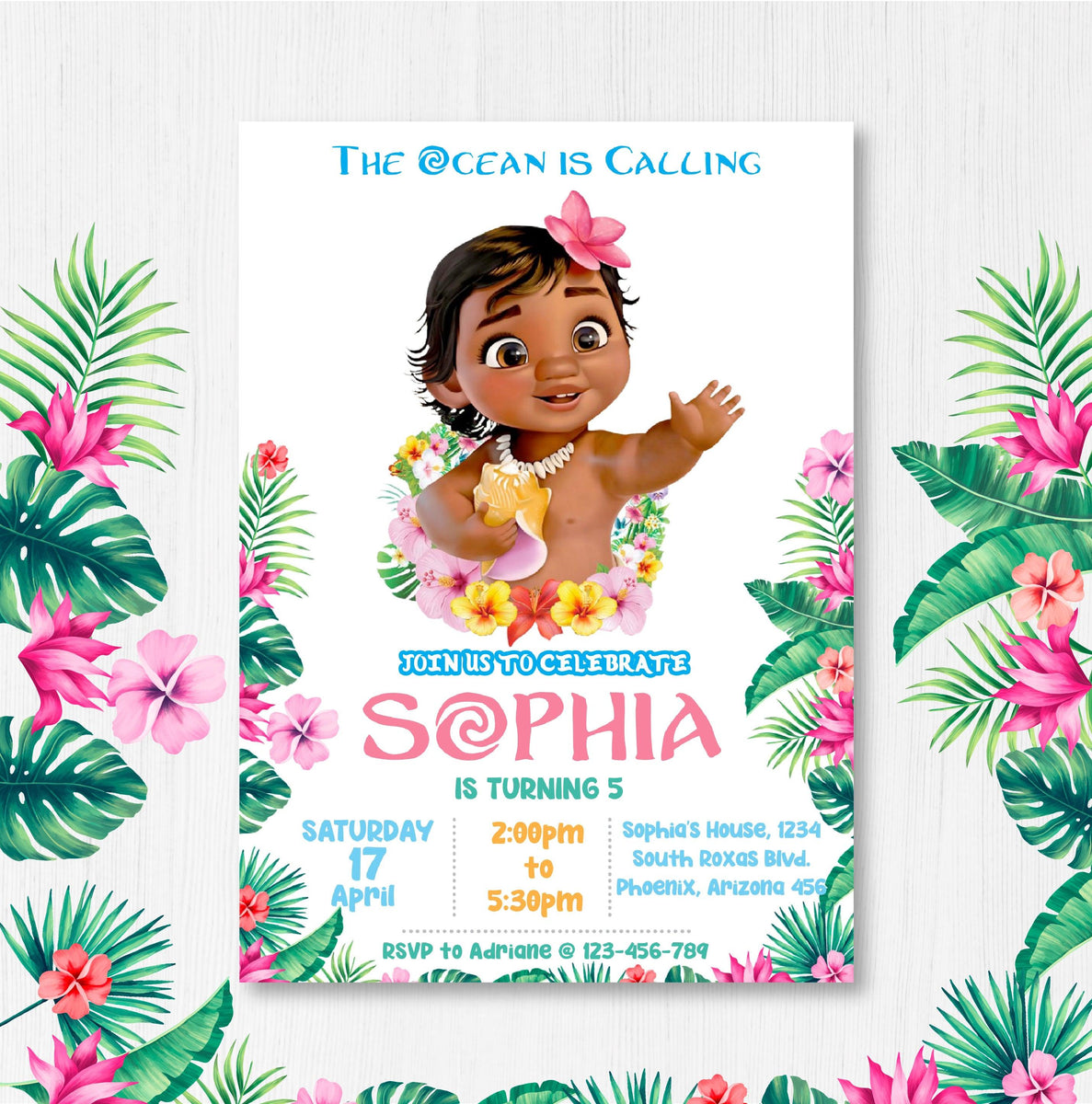 Moana Birthday Party Invitation Template Printable | moana birthday ...