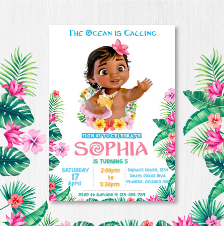 Moana baby best sale shower invitations