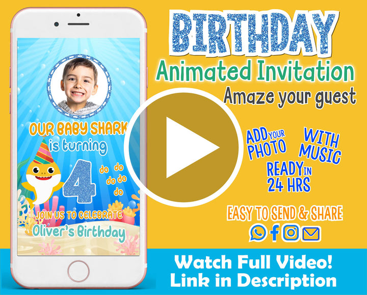 Baby Shark Video Invitation_Boy