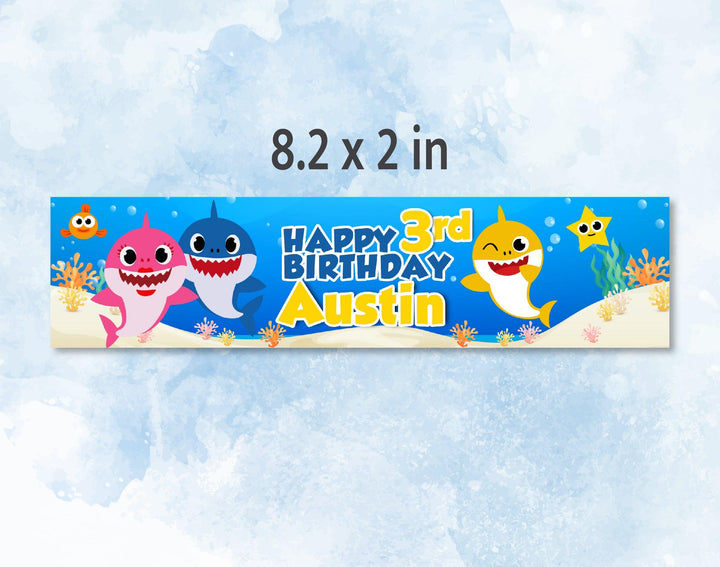 Baby Shark Inspired Birthday Water Bottle Label Editable | Baby Shark birthday invitation | Instant Digital Download | Printable - kidszoneparty