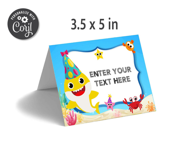 Baby Shark FOOD TENTS | Food Labels | Editable | Printable | Instant Digital Download - kidszoneparty