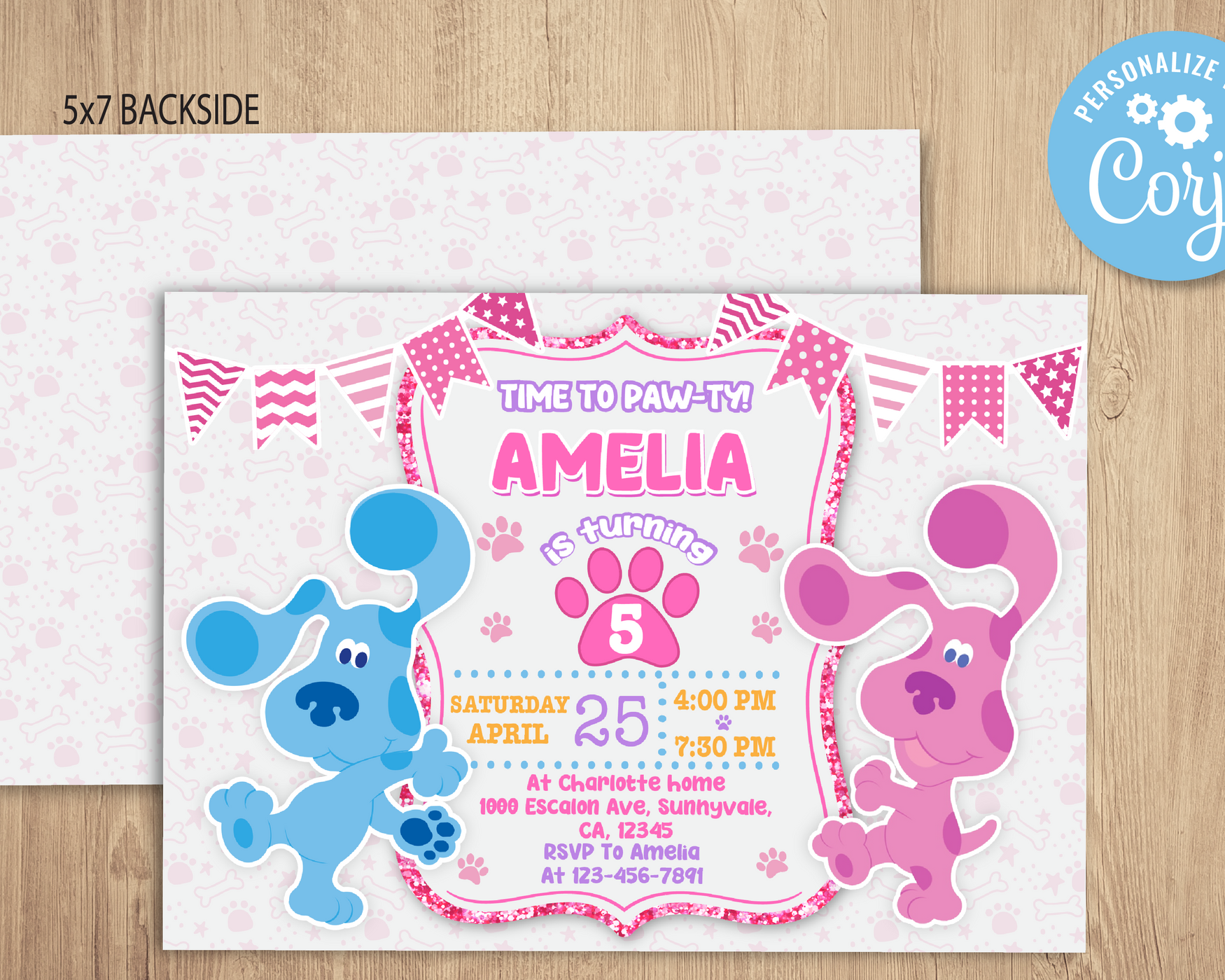 Blue's Clues Birthday Invitation Template  | Editable | Printable | Instant Download