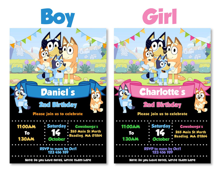 Bluey Birthday Invitation Template | Editable | Printable | Instant Download - kidszoneparty