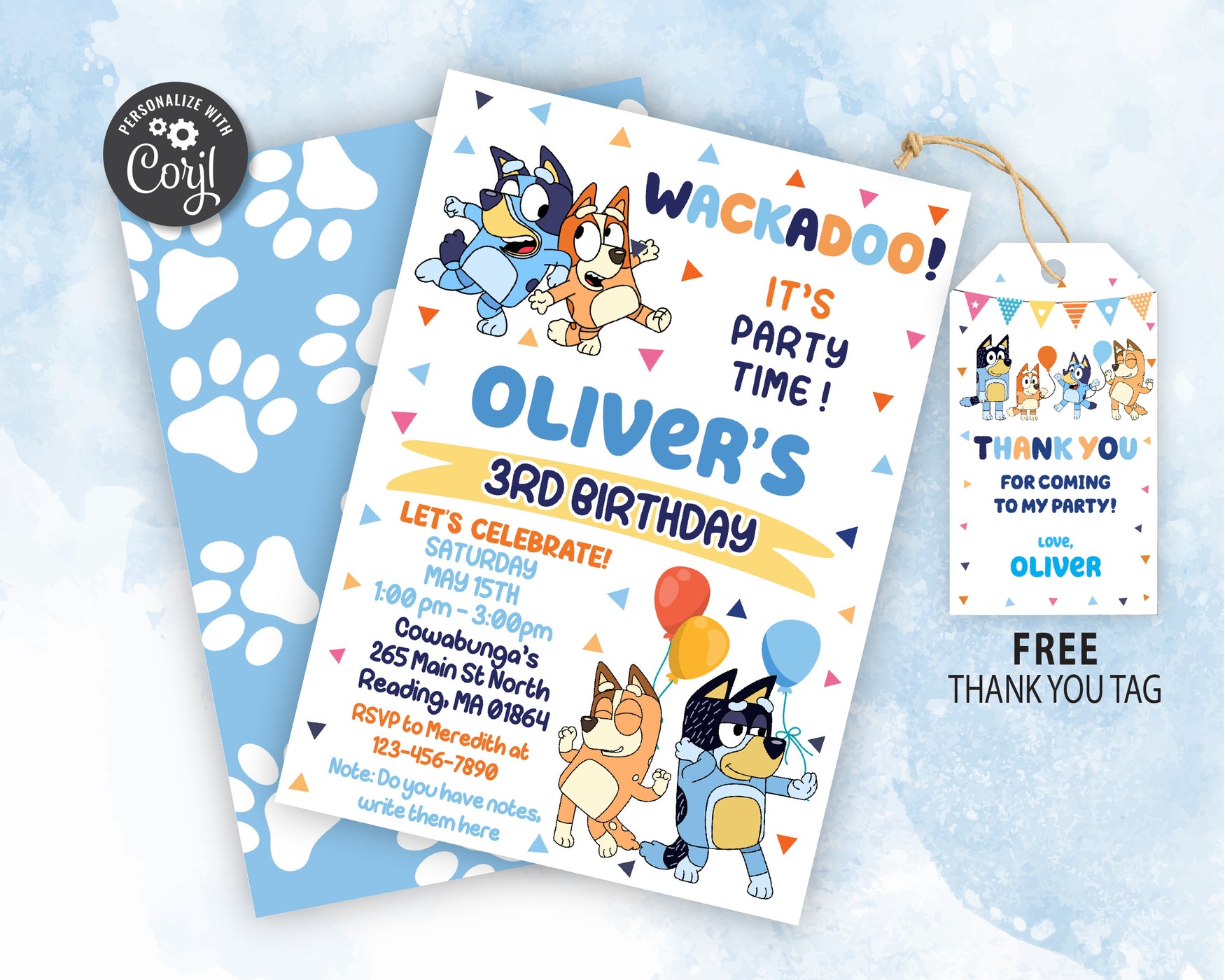 Bluey Birthday Invitation  | Editable | Printable | Instant Download
