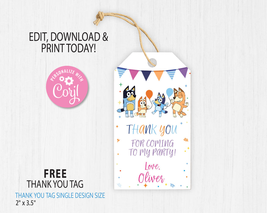 Complete Printable Editable Bluey Birthday Party Decoration and Game Kit  Includes Food Tents, Cupcake Toppers, Game, Invitation & Banner -   Norway