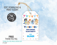 Bluey Birthday Invitation Template With Photo | Editable | Printable | Instant Download

