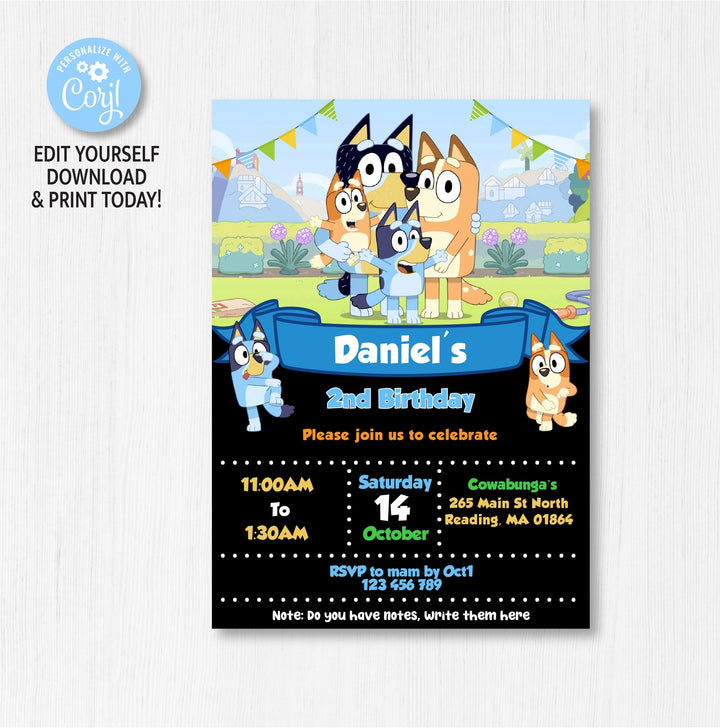 Bluey Birthday Party Invitation Bluey birthday party ideas Bluey Birthday Party Invitation Bluey birthday party ideas