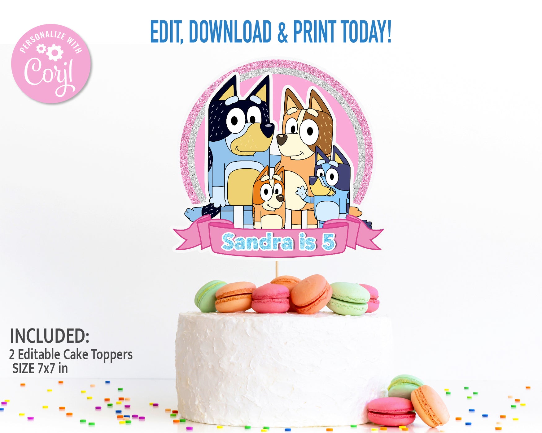 TikTok Happy Birthday Cake Topper Digital File Printable DIY | Bobotemp