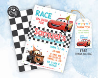 Cars Birthday Invitation Template | Lightning McQueen Invitation  | Editable | Printable | Instant Download
