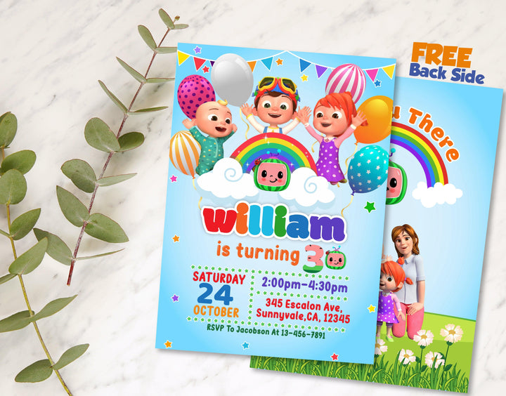 Cocomelon Birthday Invitation Template | Editable | Printable | Instant Download - kidszoneparty