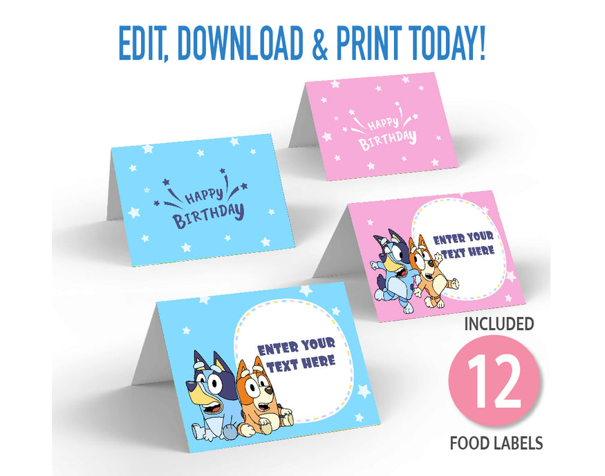 Happy Birthday Bluey Banners, Banners Printable, Bluey Party