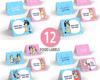 Bluey FOOD TENTS  | Food Labels | Editable | Printable | Instant Digital Download
