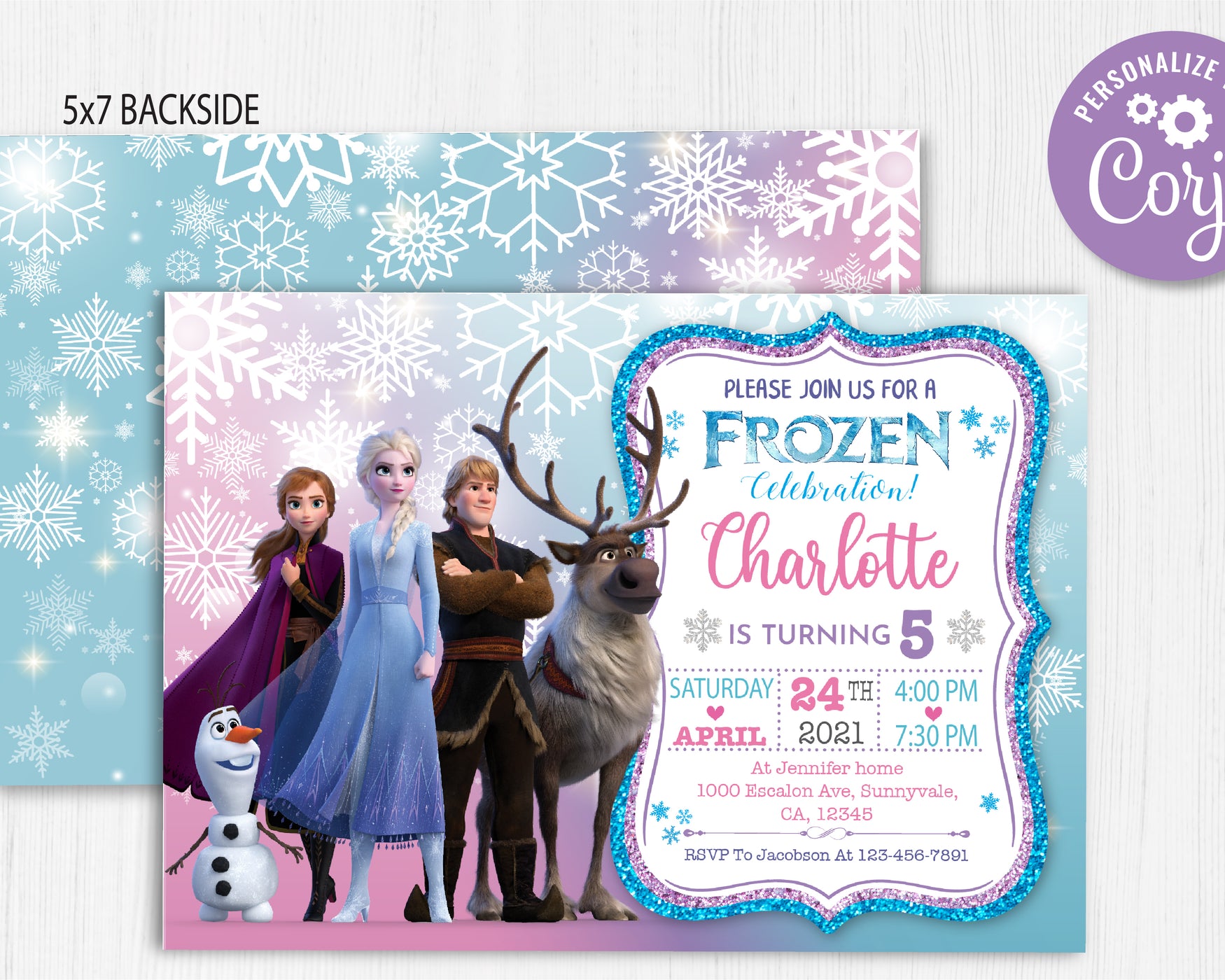 Frozen Birthday Invitation | Editable | Printable | Instant Download