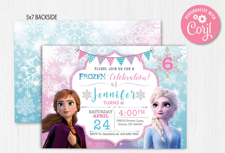 Frozen Birthday Invitation Template | Editable | Printable | Instant D ...