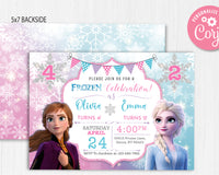 Frozen Birthday Invitation | Two Names | Two Ages | Editable | Printable | Instant Download
