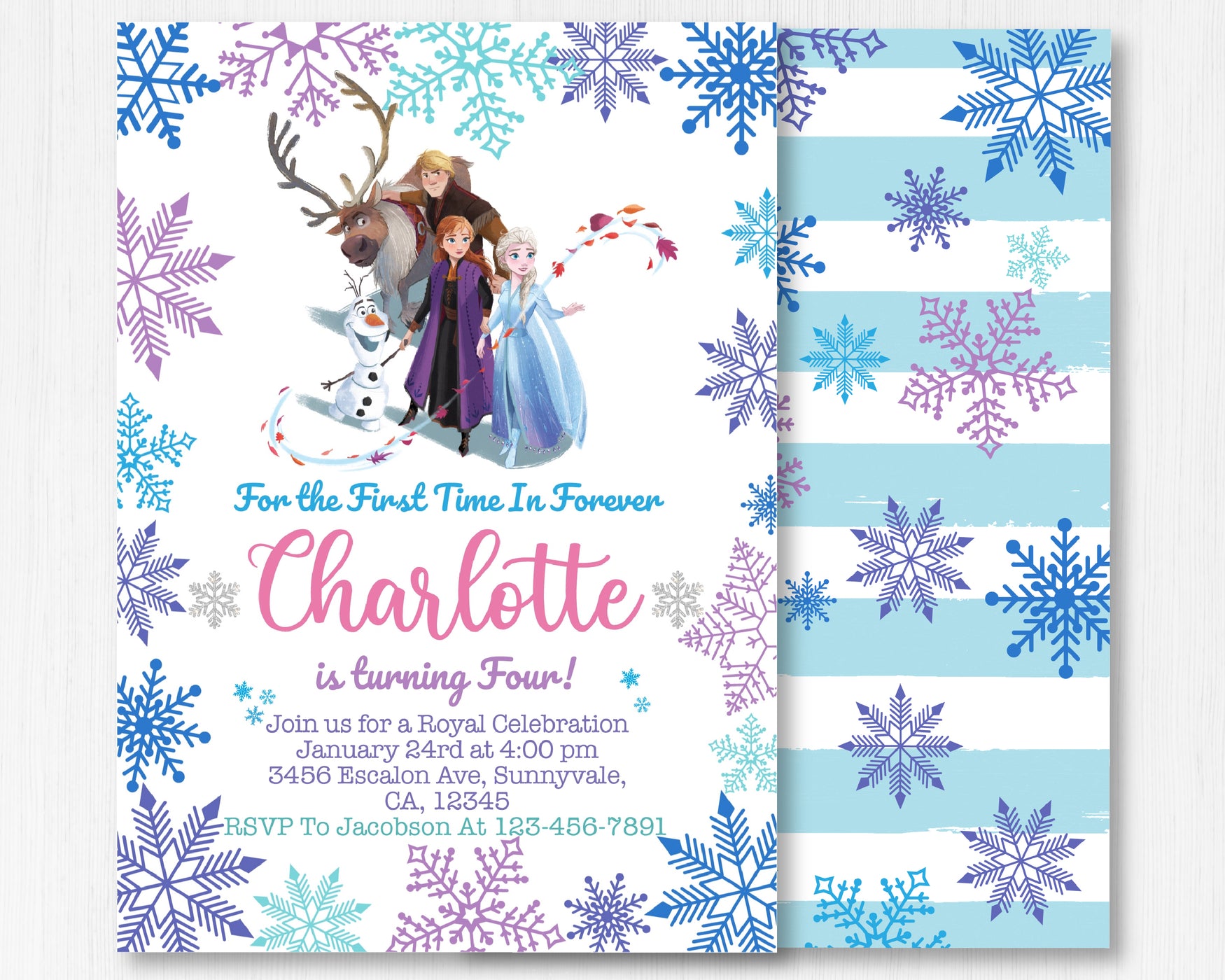 Frozen Birthday Invitation Template | Editable | Printable | Instant Download