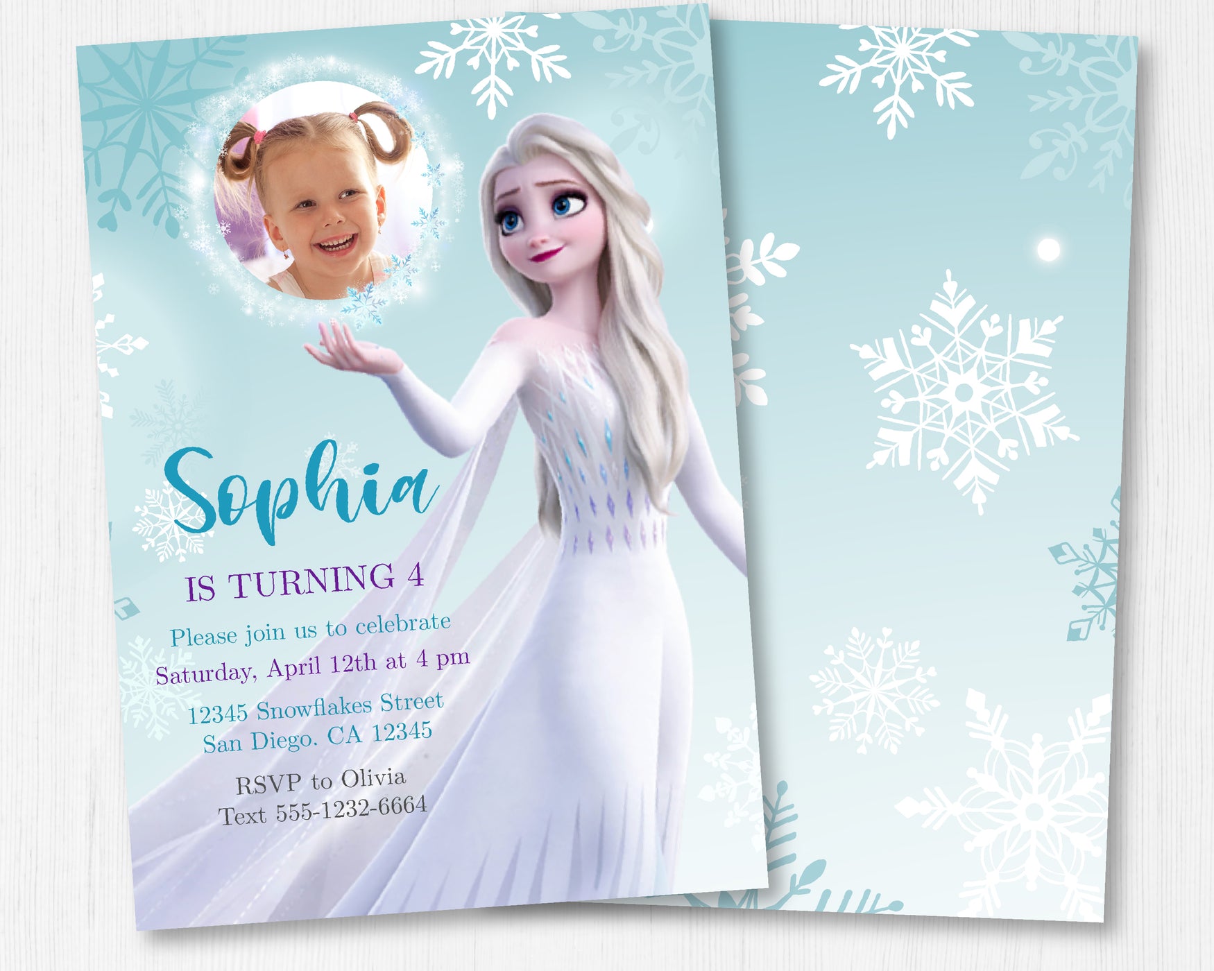 Frozen Birthday Invitation Template With Photo | Editable | Printable | Instant Download