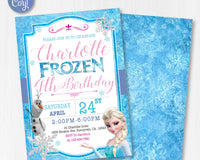 Frozen Birthday Invitation | Elsa Anna Birthday Party Invitation | Editable | Printable | Instant Download
